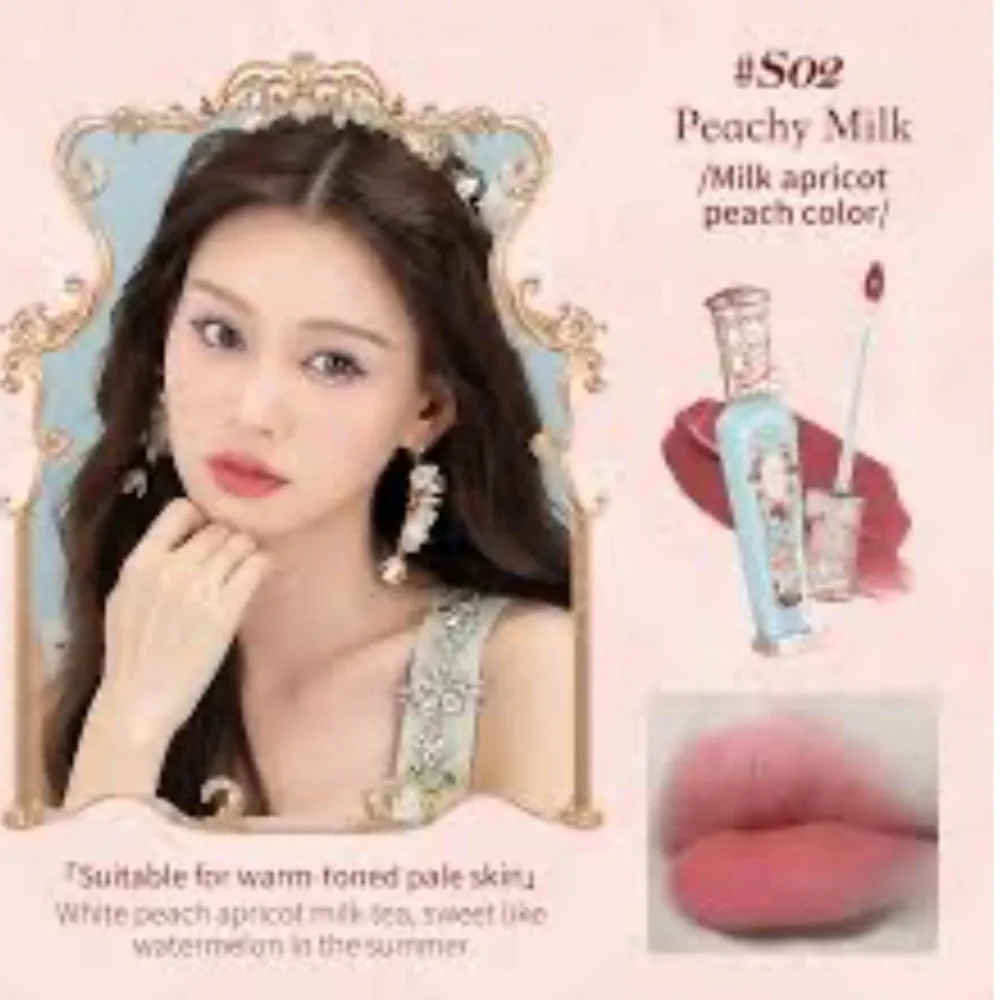 Flower Knows Strawberry Rococo Liquid Lip Cloud Lipstick Peachy Milk S02